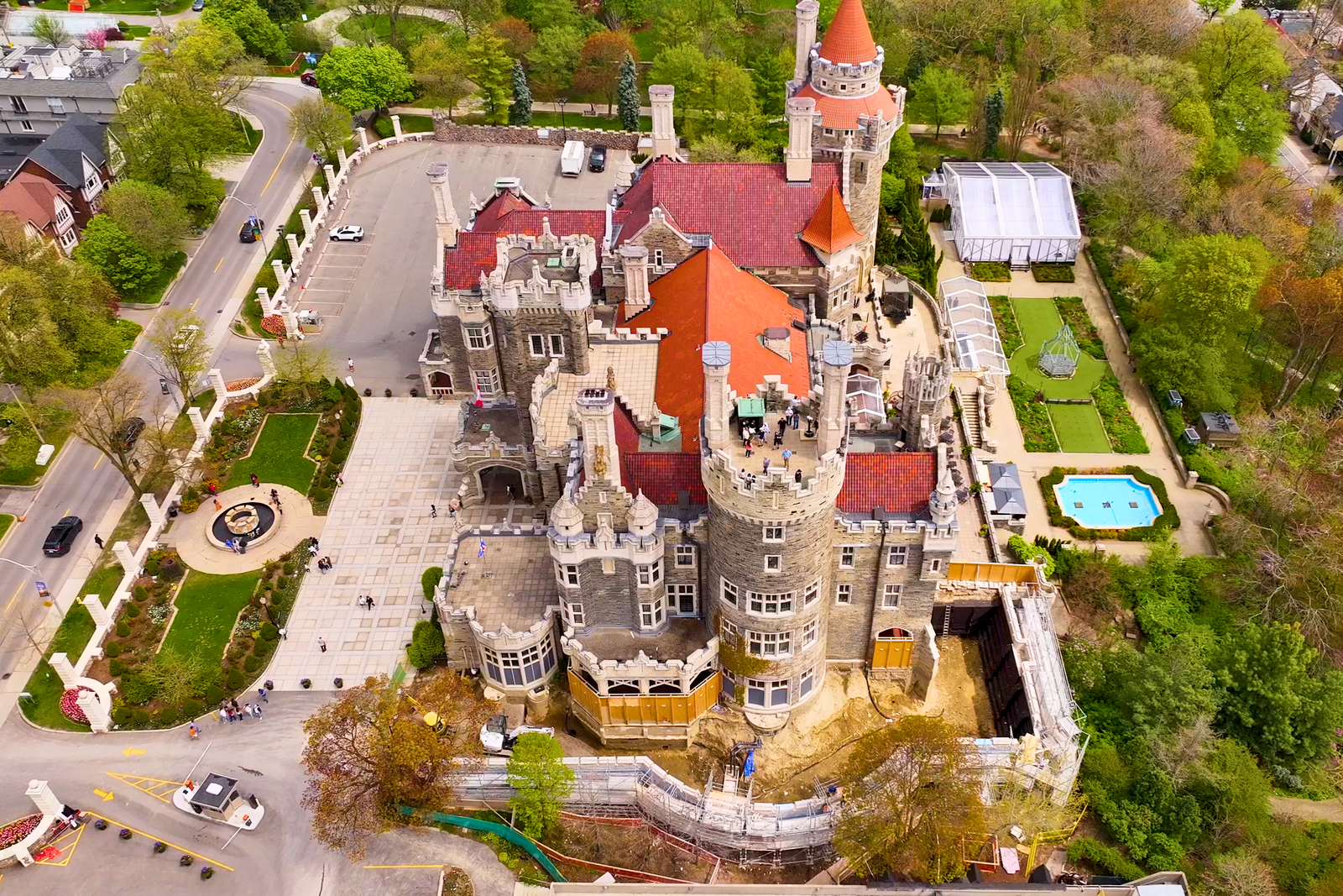 Casa Loma Aerial View with Gardens and Courtyard