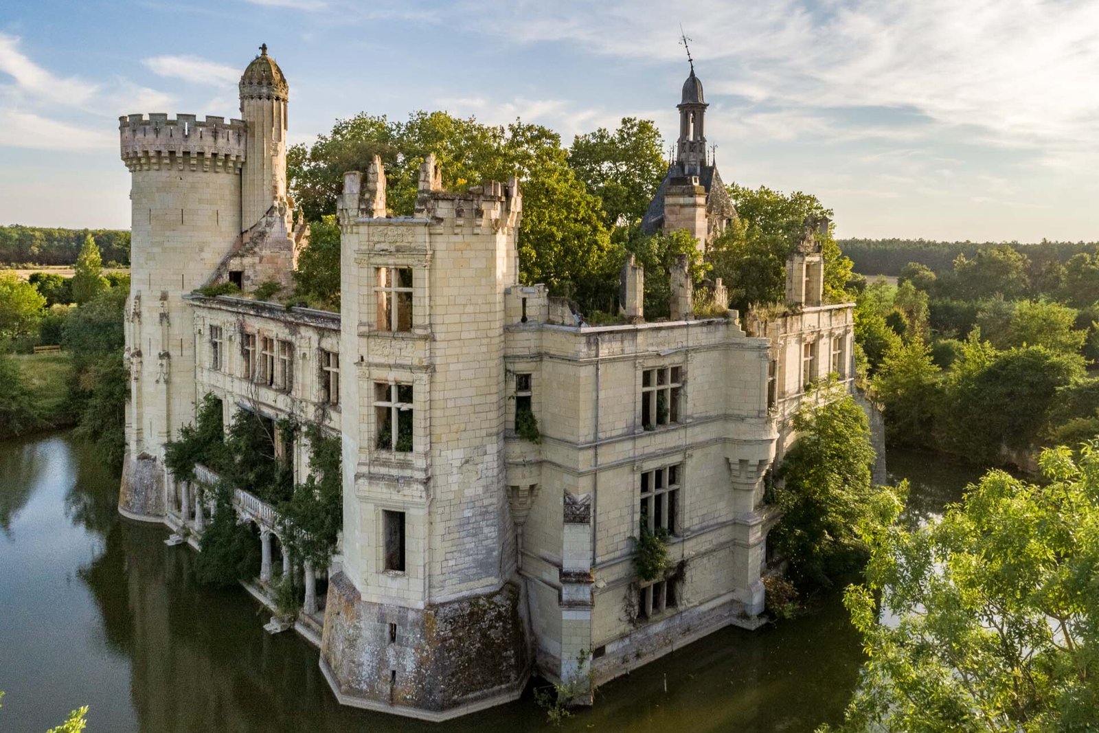 La Mothe-Chandeniers at Sunset: Nature and Stone Entwined