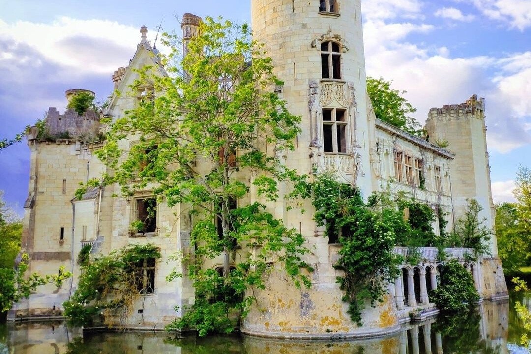 Lush Greenery Envelops the Ruins of la Mothe-Chandeniers