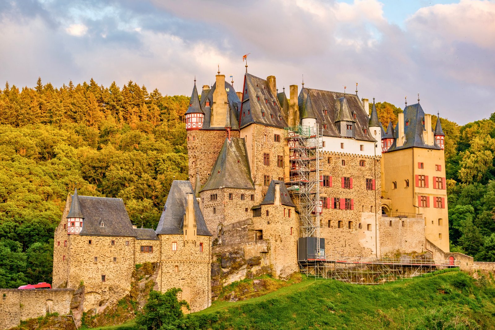Eltz Castle at Golden Hour: History Under Restoration