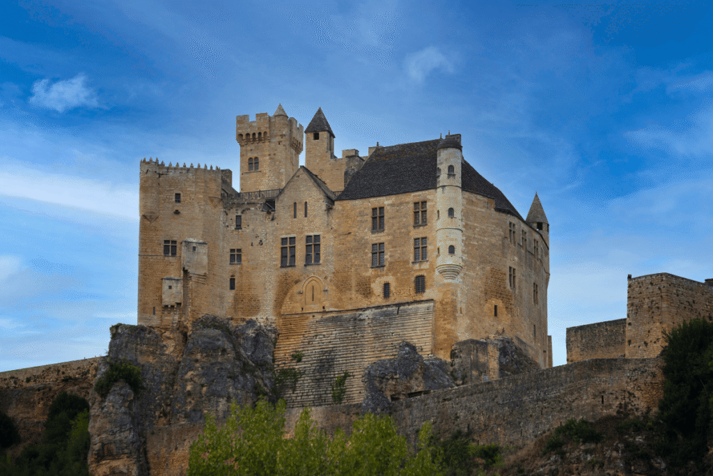 Château de Beynac, a medieval stronghold perched high above the Dordogne Valley.