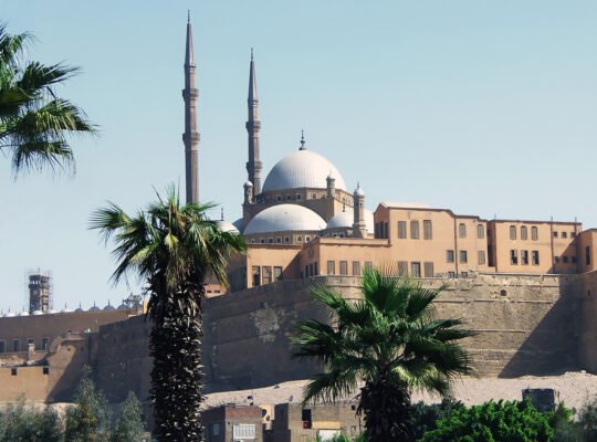 Cairo Citadel walls and Muhammad Ali Mosque domes