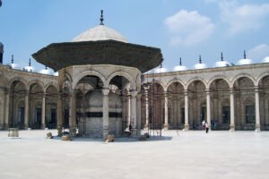 Courtyard and central fountain at Cairo Citadel's Muhammad Ali Mosque