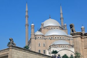 Muhammad Ali Mosque domes at Cairo Citadel under clear sky