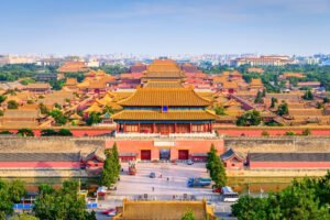 Aerial view of the Forbidden City complex in Beijing