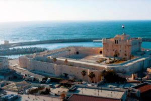 Qaitbay Citadel overlooking Mediterranean Sea and harbor