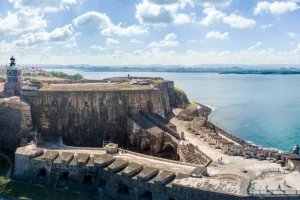 El Morro fortress overlooking ocean and coastline, morning light