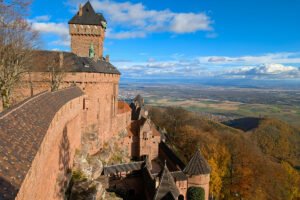 Haut-Koenigsbourg Castle overlooking the Alsace plains