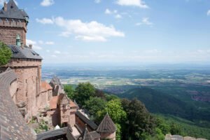 Haut-Koenigsbourg Castle perched above Alsace plains