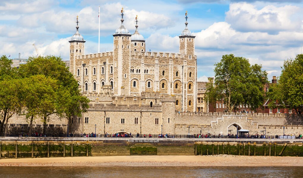 The Tower of London seen from the Thames riverside