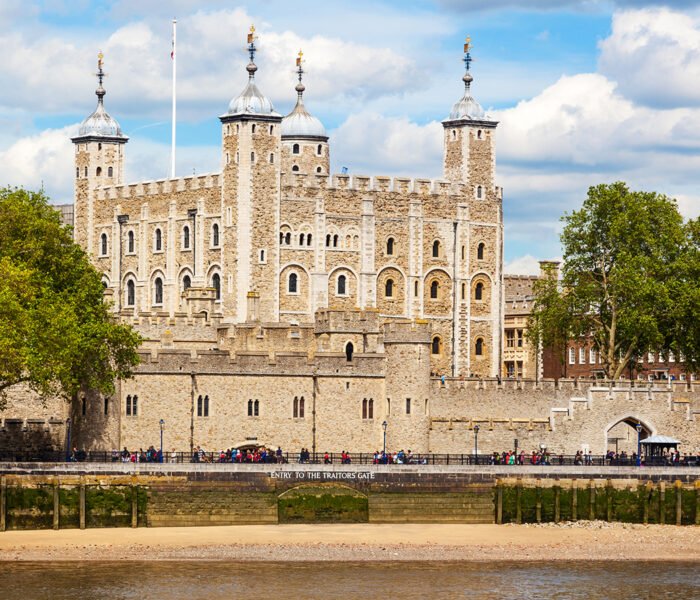 The Tower of London seen from the Thames riverside